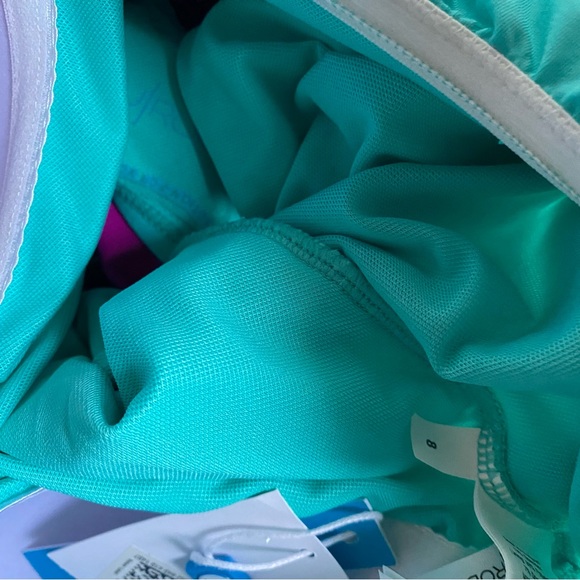 Bleu by Rod Beattie Shirred Ruffle Bandeau Mio One-Piece Swimsuit Wave Runner 8 - Picture 5 of 7